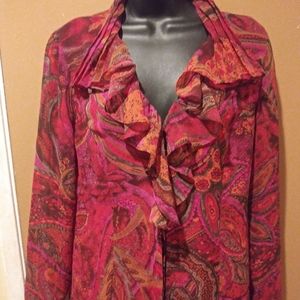 LS1 Coldwater Creek Multi Color Shirt Size Small